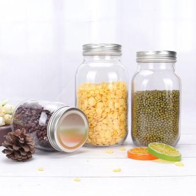 Clear Empty Glass Jar 500 Ml Food Container with Metal Lid