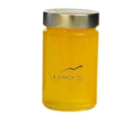 Strait Side Glass Honey Jar with Metal Cap