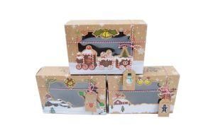 Kraft White Christmas Paper Gift Boxes Chocolate Candy Cookies Wite Stickers