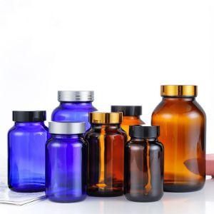 Certificate 500ml Amber Blue Clear Small Glass Syrup Bottles Liquid Medicine Alpha Bottle Pharmaceutial Bottle with UV Plastic Cap