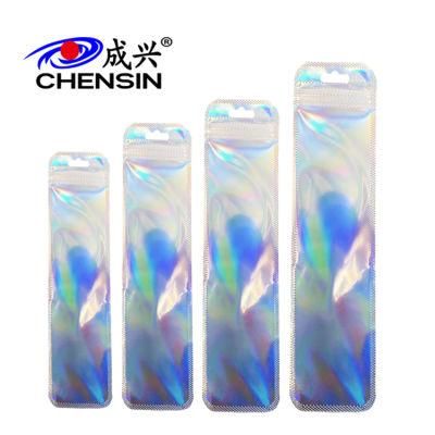 Clear Transparent Front Packaging Rainbow Color Resealable Zipper Bags