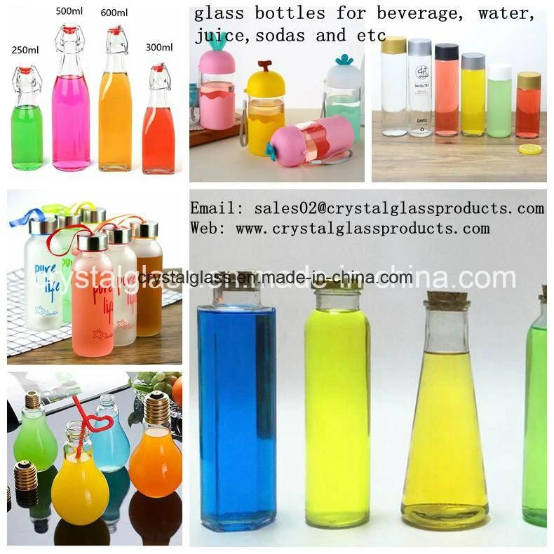 Glass Milk Bottles with Swing Ceramic Top Cap for Beverage