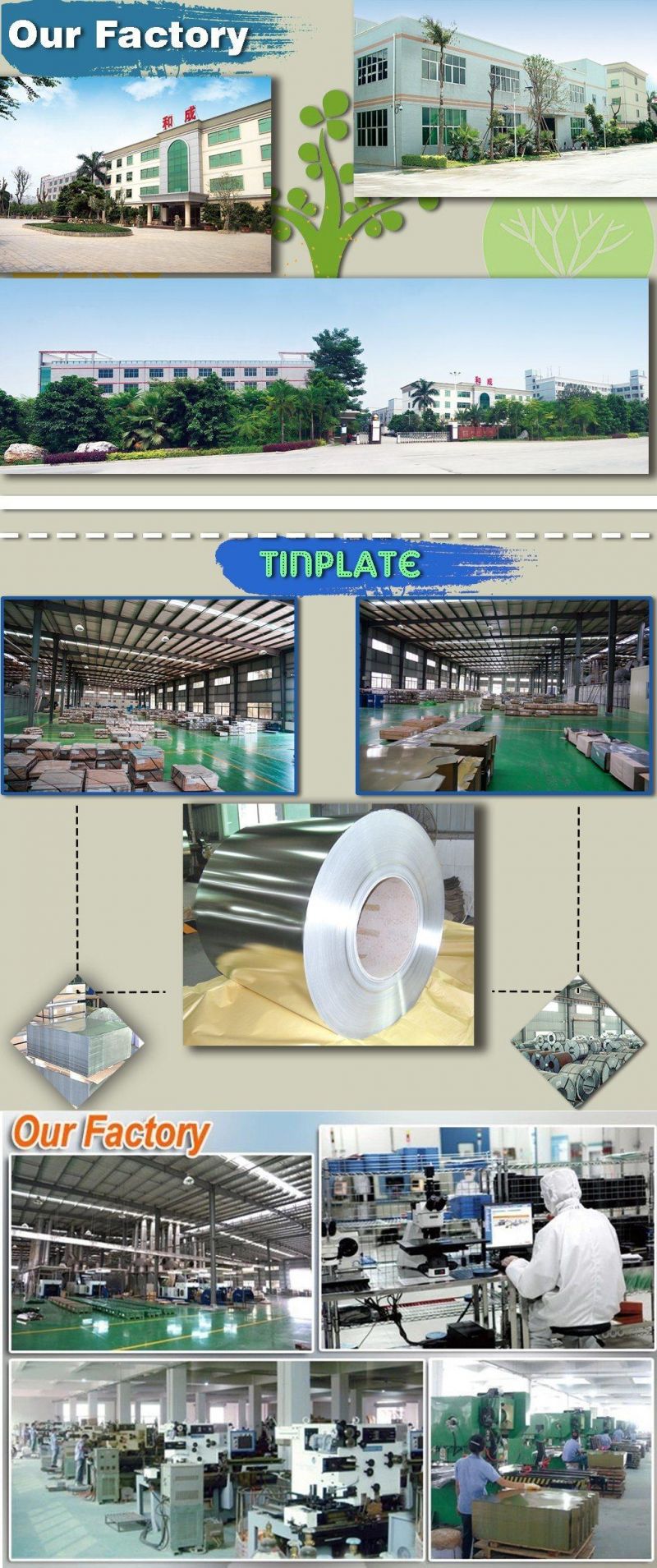 Tinplate Easy Open End Eoe Lid Used in Fish Processing Plant