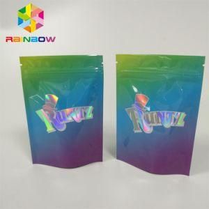 Custom Printing Holographic Film Laminated Runtz Mylar Ziplock Bags with Childproof and Regular Zipper