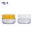 Empty Cosmetic Face Cream Luxury Acrylic Transparent Double Cream Jar with Orange Cover