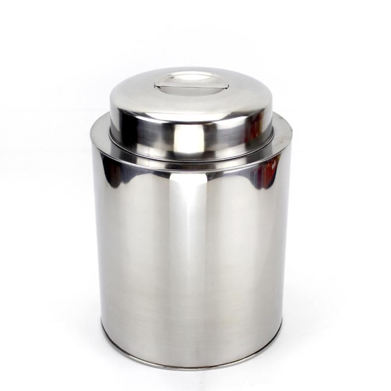 High Quality Hot Sale Tea Tin Can with Inner Lid 410 Stainless Steel Tea Caddy