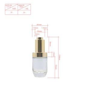 30ml Electroplated Gold/Silver Colors Customized Essence Oil Moisturizer Glass Bottle
