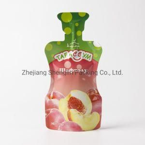 Custom Printed Special Shape Plastic Liquid Packaging Pouch Juice Bags with Straws
