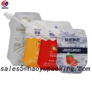 Custom Plastic Printing Color Stand up Pouches Packaging Stand up Spout Pouch Gusset Bag for Yogurt Water Juice Milk Beverage