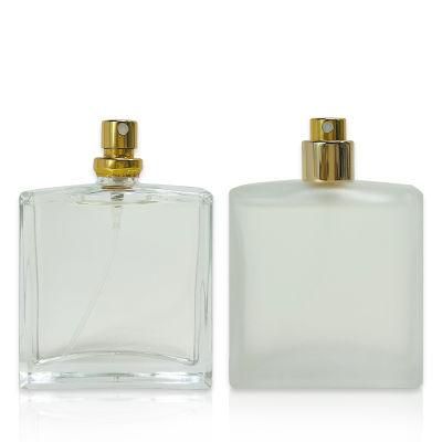 Custom Matte Black Luxury Wholesale Square Rectangular 50ml 100ml Empty Spray Perfume Glass Bottles
