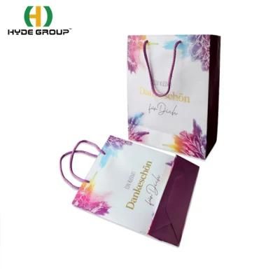 Strong Matt Coated Paper Bags with Rope Handle Supplier