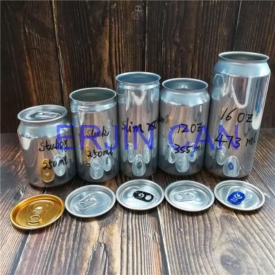 Empty Aluminum Juice Can Slim Sleek Standard 250ml 12oz 355ml 16oz 473ml 1 Pint