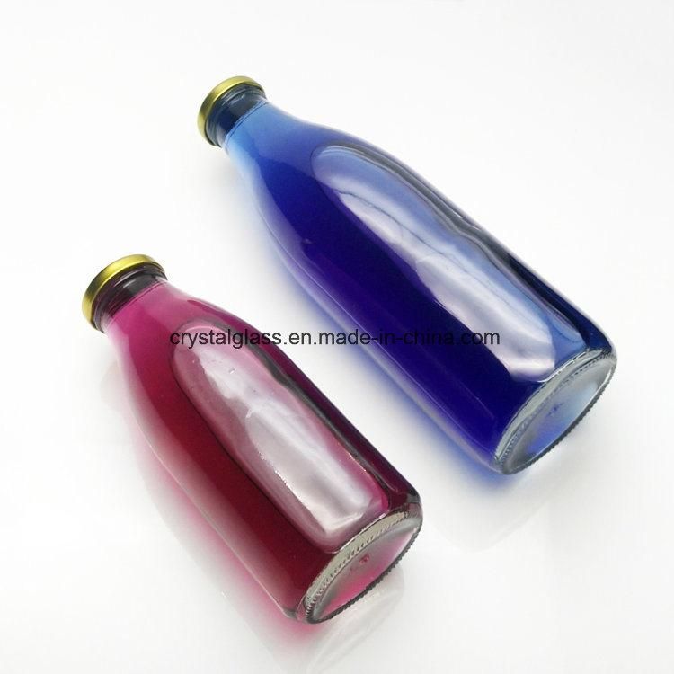 300ml Clear Glass Juice Milk Cold Brew Coffee Glass Bottle with Metal Lug Lid