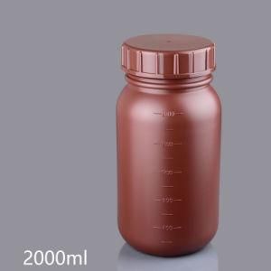 2L HDPE Wide Mouth Bottle Amber Color