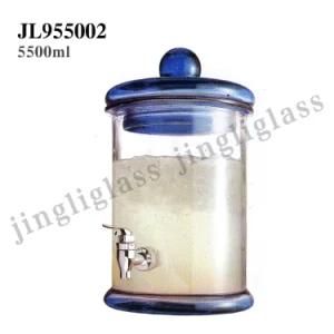 5500ml Dispenser Glass Jar with Tap for Beer and Juices