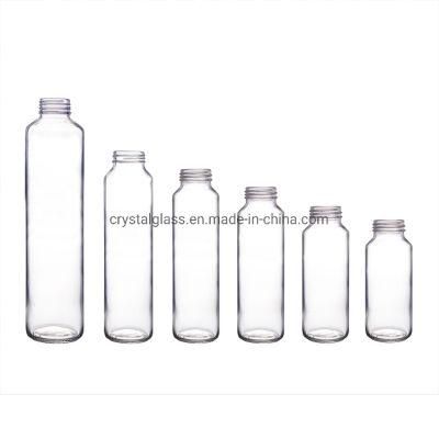 350ml 375ml Logo Promotional Personal Flint Frosted Printing Empty Voss Glass Water Bottle