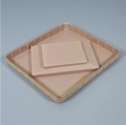 Disposable Colorful Velvet Flocked Rectangular Plastic Packaging Tray
