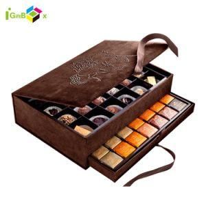 Velvet Sweet Box with Drawer for Chocolate Packaging