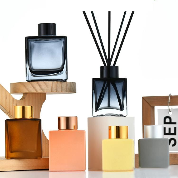 Empty Color 50ml 100ml 150ml 200ml Square Glass Reed Diffuser Match Stick Bottle