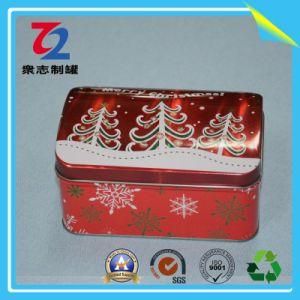 Red Customer Small Hinged Rectangular Tin Box