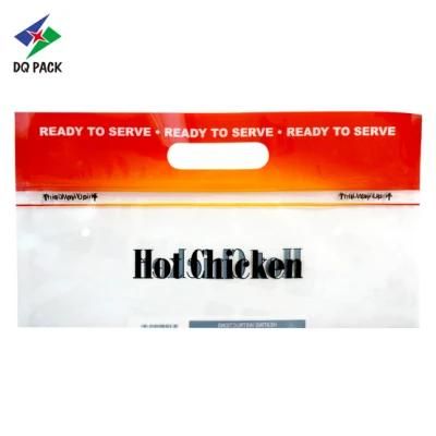 Custom Plastic Bag Frozen Chicken Packaging Zipper Bags Resealable Fast Food Bags with Handle