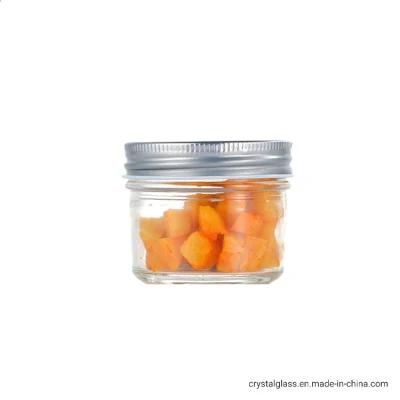 125ml 250ml 4oz 8oz Round Width Mouth Caviar Glass Jam Jars with Metal Lid