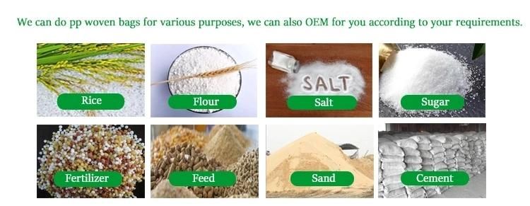 SGS CE FDA OEM 25kg 50kg Plastic BOPP Laminated Coated Printed Packaging Grain Millet Rice Food Flour Fertilizer Seed Feed Seafood Transparent PP Woven Bag