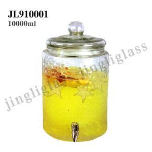 Very Big Size Dispenser Glass Jar with Tap for Beverage