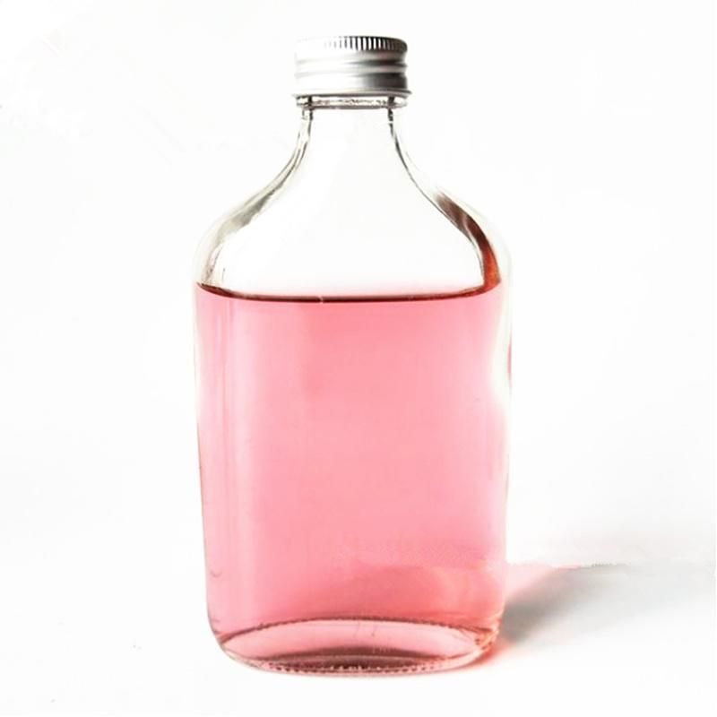 250ml 350ml Flat Juice Coffee Whiskey Beverage Glass Bottles with Screw Cap