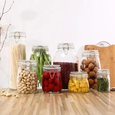 Clear Food Packaging Roud Shape Glass Jar with Lid