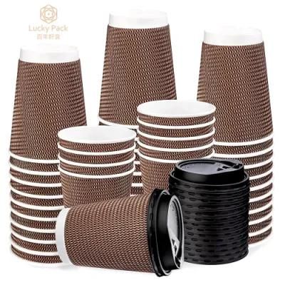 Disposable Single Wall/Double Wall/Ripple Paper Coffee Tea Cups for Cold Drink Hot Drink