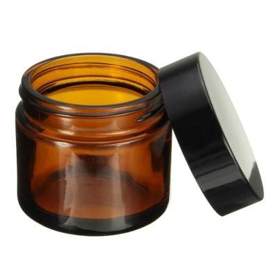 120ml Amber or Transparent Color Straight Side Flint Round Cosmetic Packaging Glass Jar