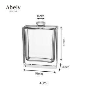 Empty Square Glass Perfume 40ml with Surlyn Cap and Lid