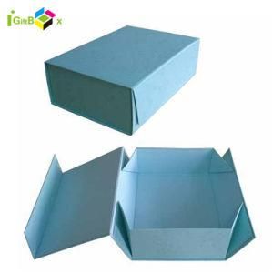 High Grade Paper Folding Magnetic Closure Embossed Relief Logo Collapsible Box Packaging