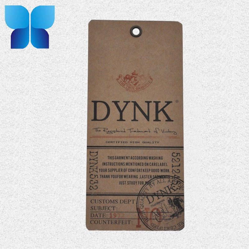 High Quality Recycled Brown Kraft Paper Hang Tag for Jeans