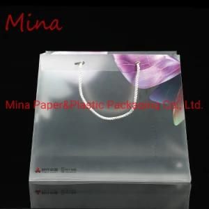 Custom Logo Printed Wholesale Gift Transparent PP Plastic Handle Bag for Shopping