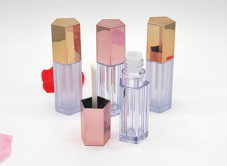 Spot 10ml Pentagonal Rose Gold Lip Glaze Bottle Empty Bottle DIY Lip Gloss Tube Empty Tube Homemade Lip Glaze Split Bottle