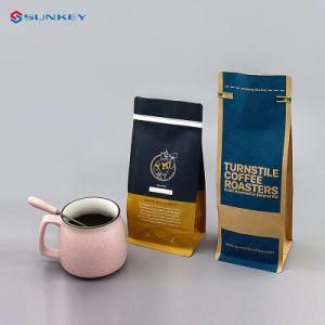 New Design 250g 500g 1kg Custom Flat Bottom Plastic Coffee Bean Package Bag