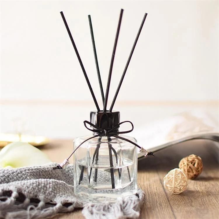 Hexagon 100ml Empty Clear Aroma Reed Diffuser Glass Bottle with Screw Cap and Reeds