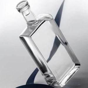 Factory Produced Thick Bottom Super Flint Vodka Whisky Sherry 375ml 500ml 750ml Glass Bottle with Cork Cap for Liquor