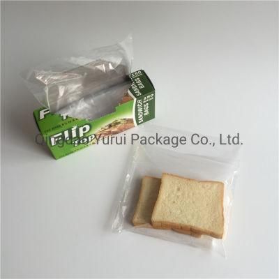 Plastic Flat Open End Flip Top Sandwich Bag with Retail Box Packaging