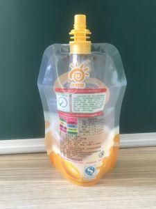 Reusable Stand up Plastic Custom Liquid Fruit Juice Drink Packaging Spout Pouch Bag / Juice Doypack with Spout Cap