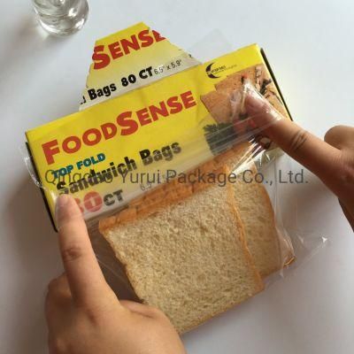 Retail Box Packaging Clear Food Storage Packaging Flip Top Sandwich Size Bag