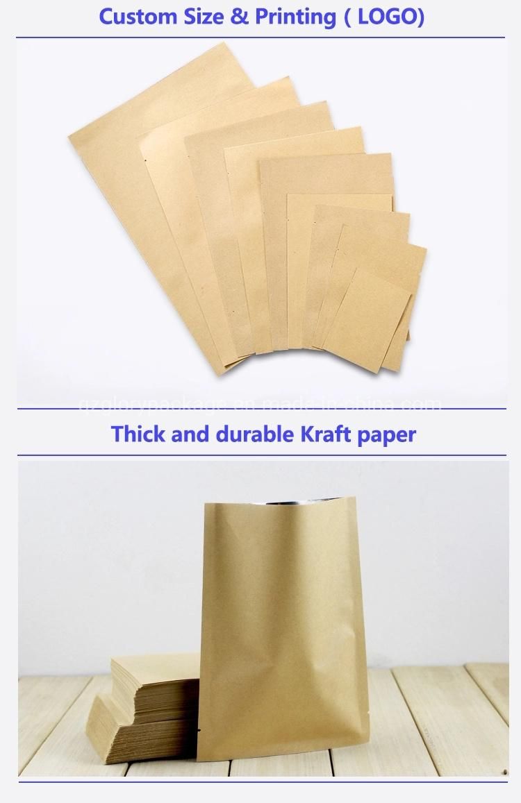 Aluminum Foil Ziplock Zipper Food Snack Kraft Paper Packing Bag