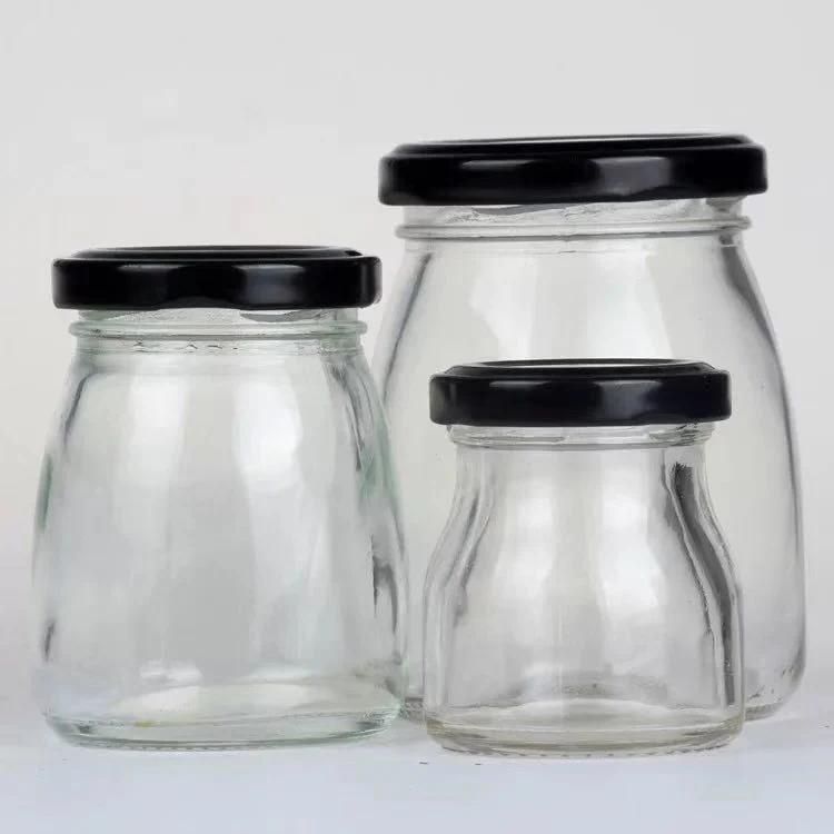 100ml 200ml Pudding Yogurt Jars Glass Food Storage Containers for Jams