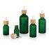 5-100ml Custom Green Color Glass Essential Oil Bottle with Bamboo Dropper for Personal Care