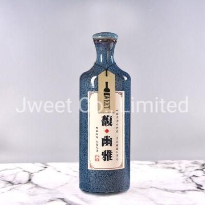 Empty Color Glazing Wine Vodka Bottle Custom Ceramic Vodka Bottle