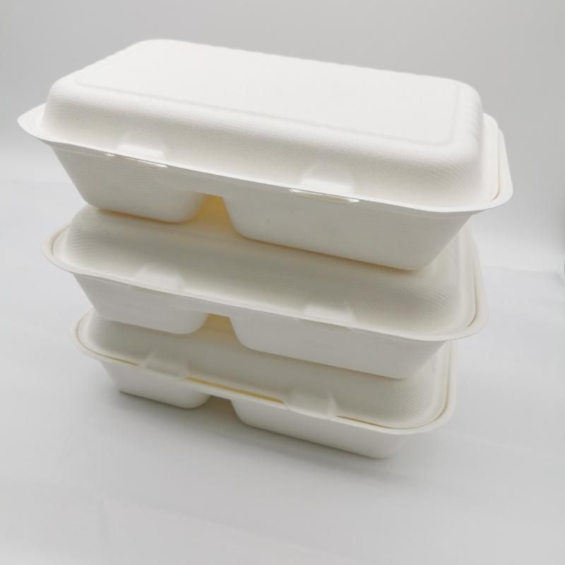 Take Away 2 Compartment Food Packaging Bagasse