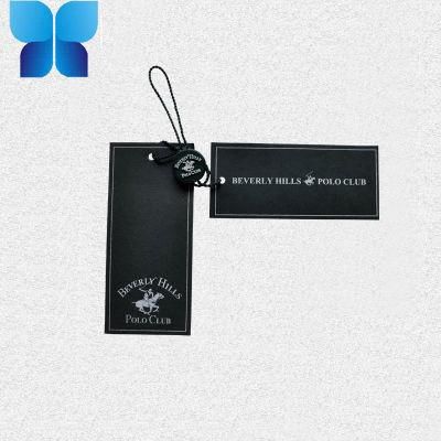 High Quality Black Hang Tag with Silver Hot Stamping