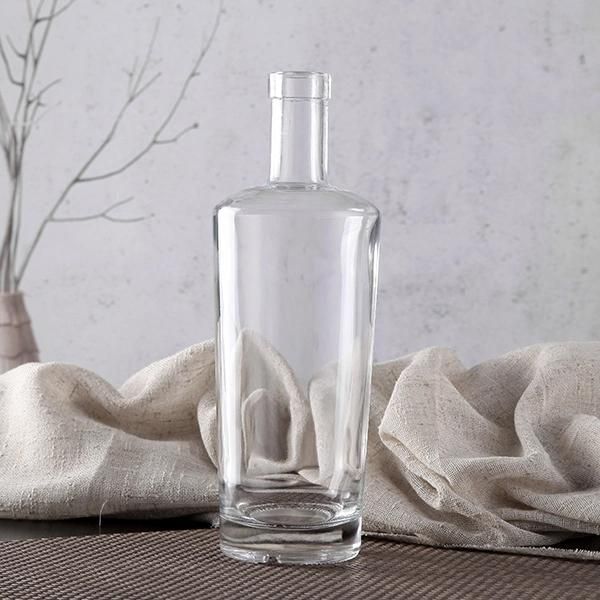 Hot Sale Clear Cylinder Whisky & Rum Glass Bottle